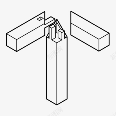 斜模块素材三斜接木工连接图标图标