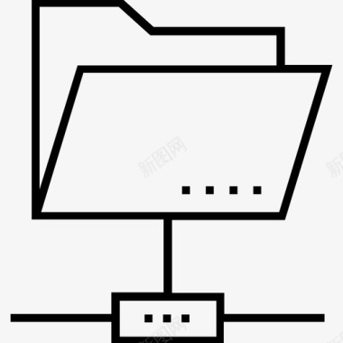 水彩平面ftp访问连接数据图标图标