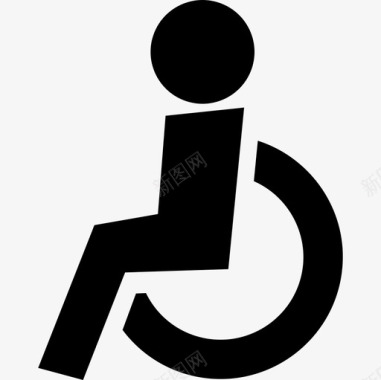 公共场所标识轮椅侧视图人poi公共场所图标图标