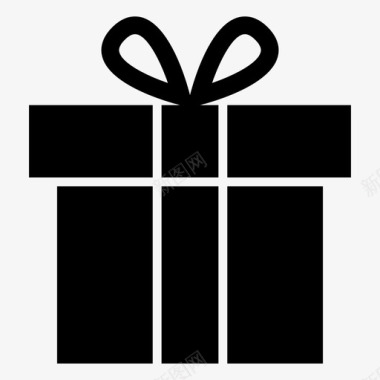 礼物包装飘带礼物生日盒子图标图标