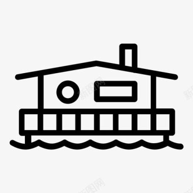 漂浮的家房子建筑物图标图标