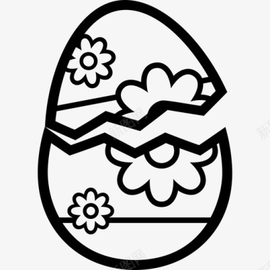 碎鸡蛋花巧克力复活节图标图标