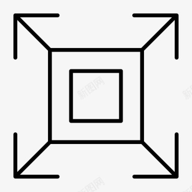 多彩方形带边框图像箭头布局图标图标