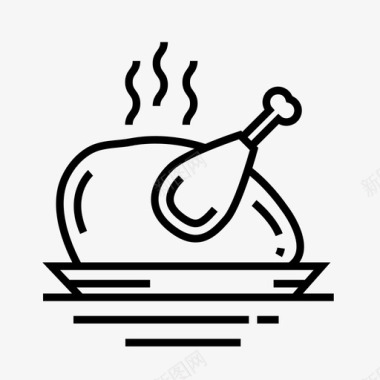 烤鸡食物火鸡图标图标