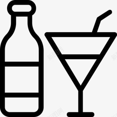 庆典酒类酒瓶鸡尾酒图标图标