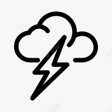 雷电闪电云风暴图标图标