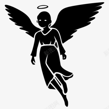 纯洁天使基督徒守护者图标图标