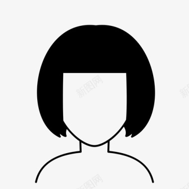 女发型头像短鲍伯图标图标