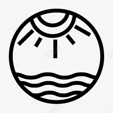 海滩大海太阳图标图标