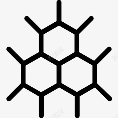 科技发电六边形原子分子键图标图标