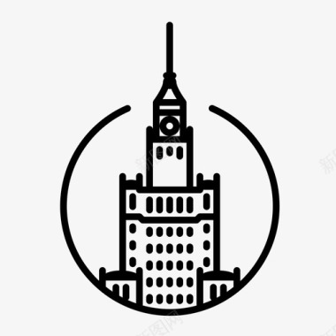 华沙建筑首都图标图标