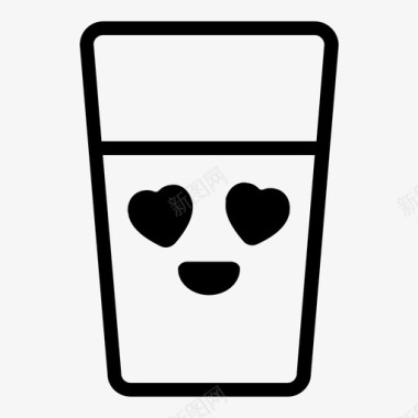 金属色红心恋爱中的啤酒杯酒饮料图标图标