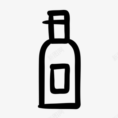 瓶酒瓶酒吧涂鸦图标图标