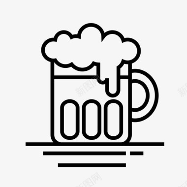 厨房食品啤酒酒精啤酒杯图标图标
