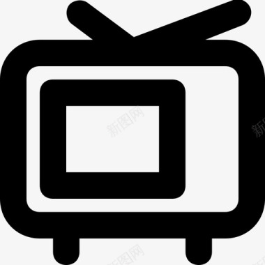 电视白痴盒复古电视图标图标