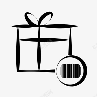 条码礼品包装礼品盒礼品条码图标图标