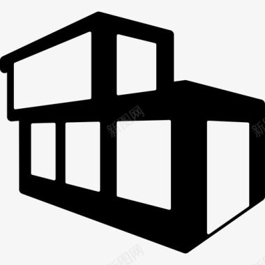 现代住宅建筑建筑4图标图标