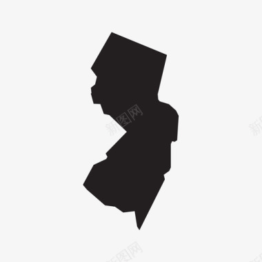 新泽西州地图图标图标
