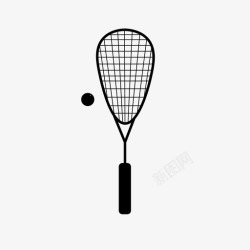 壁球球拍壁球网拍和球壁球网球拍和球橡胶图标高清图片