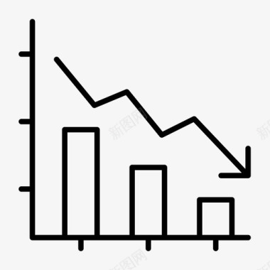 图形向下箭头图表图标图标