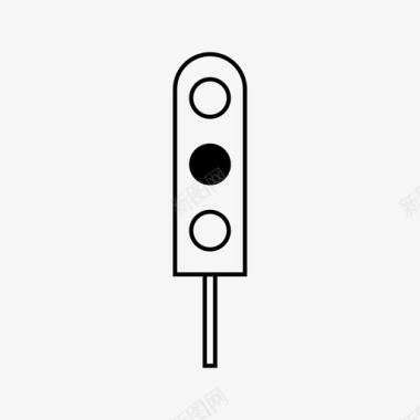 黄色信号信号杆交通信号图标图标