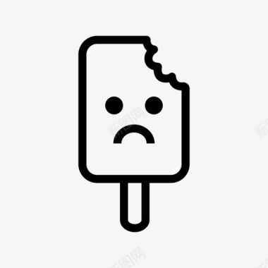 不开心的冰淇淋性格表情图标图标