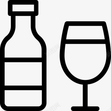 葡萄酒酒瓶干杯图标图标