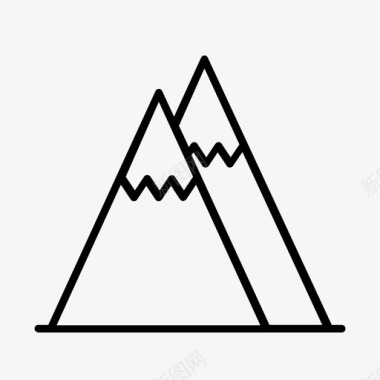 高山阿尔卑斯山滑雪场图标图标