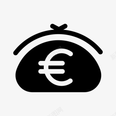 硬币钱包欧元钱图标图标