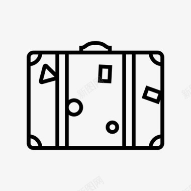 手提箱行李贴纸图标图标