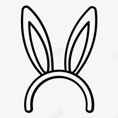 兔子耳朵兔子复活节图标图标