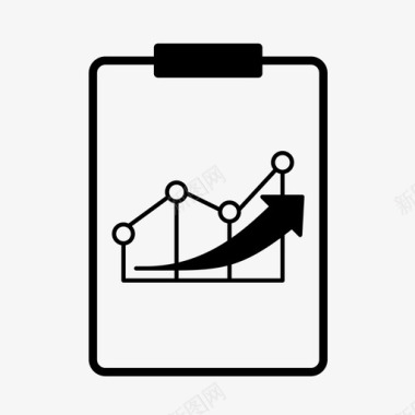 科技感折线折线图业务演示图标图标