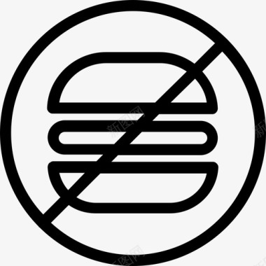 不健康食品汉堡禁止图标图标