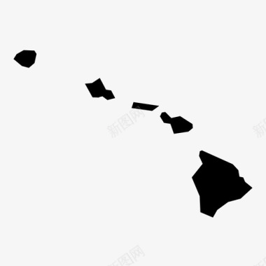 美国名胜古迹夏威夷美国地图图标图标