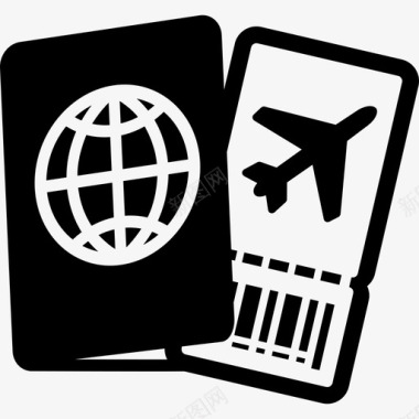 机票护照旅行代金券图标图标