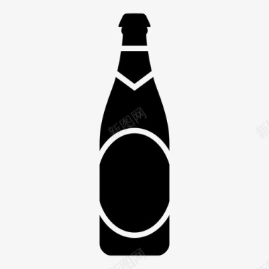 啤酒瓶烈性啤酒小麦啤酒图标图标