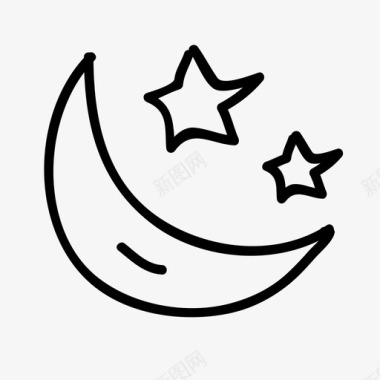 月亮夜晚星星图标图标