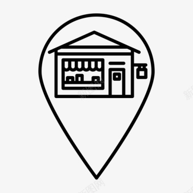 商店地图别针商业导航图标图标