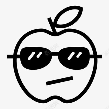 酷苹果水果护目镜图标图标