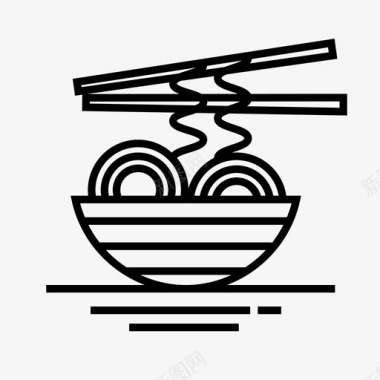 子弹孔面条碗筷子图标图标