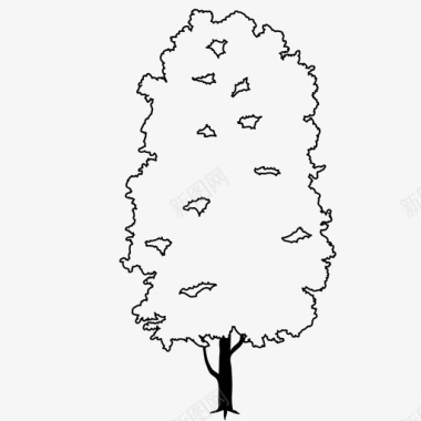 黑白树树植物图标图标