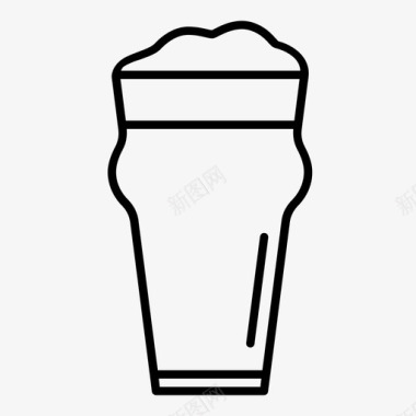 啤酒酒精玻璃杯图标图标