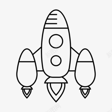 科幻外太空火箭图标图标