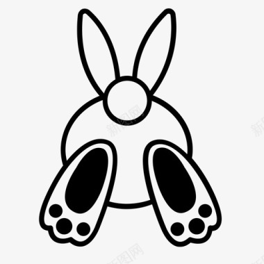 兔子复活节兔子耳朵图标图标