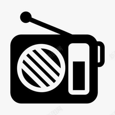 立体素材收音机盒式放音机收音机天线图标图标