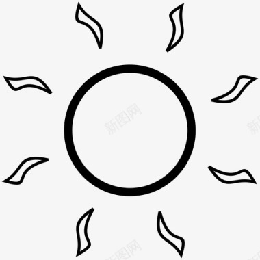 太阳简笔画太阳能量热图标图标