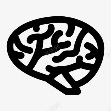 大脑人体解剖学人脑图标图标