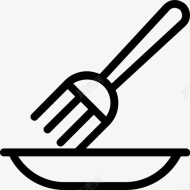 叉子和盘子用餐吃图标图标