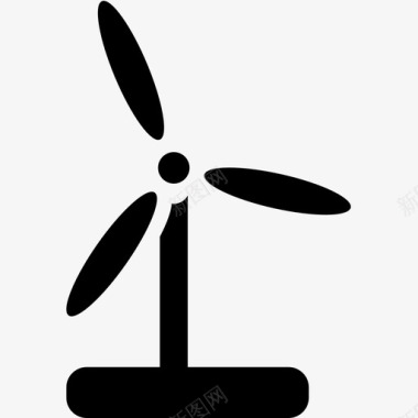 风力涡轮机通风机工业图标图标
