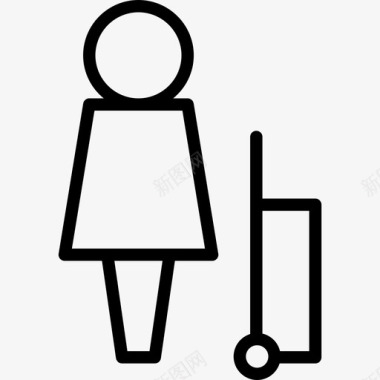 女人拿着购物车人酒店的标志图标图标